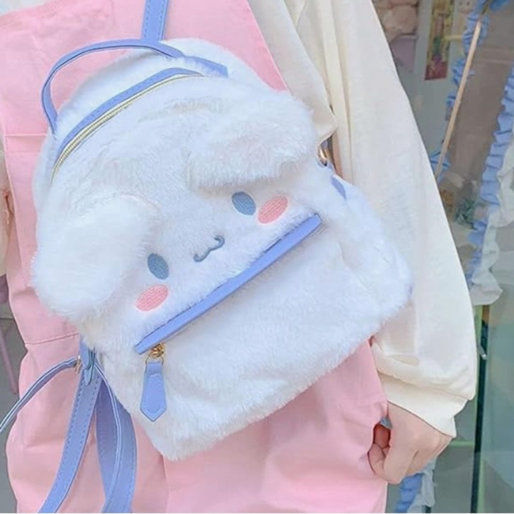 Cinnamoroll plushy, backpack, bag, kids, blue and white - Picture 2 of 7